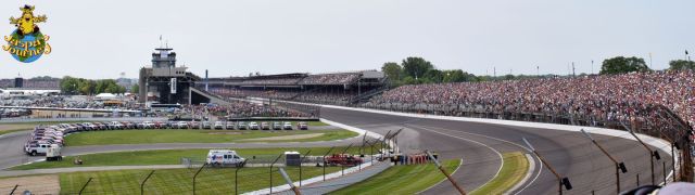The view of the entry onto the start-finish straight from our seats in Turn 4