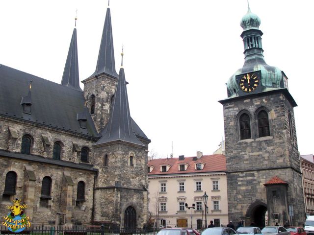 A clock tower in Prague's Old Town