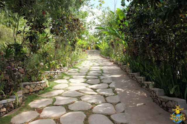 The path up to Bob Marley's birthplace and mausoleum